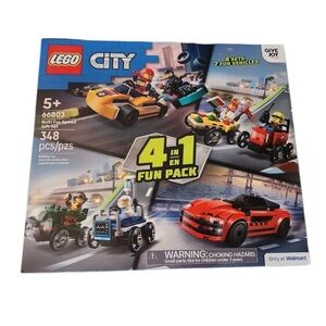 LEGO City 4-in-1 Fun Pack 7 Vehicle Set - Red, Blue, Black. Brand New!